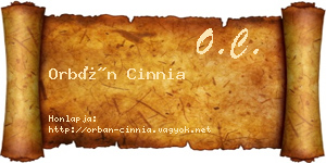 Orbán Cinnia névjegykártya